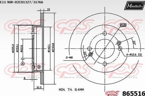 Maxtech 865516.0000 - Disque de frein cwaw.fr