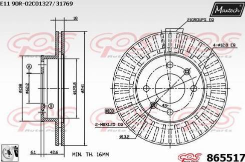 Maxtech 865517.0080 - Disque de frein cwaw.fr