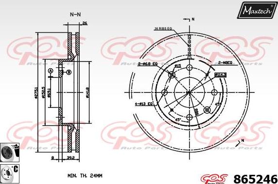 Maxtech 865242 - Disque de frein cwaw.fr