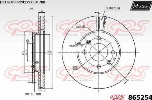 Maxtech 865254.0000 - Disque de frein cwaw.fr