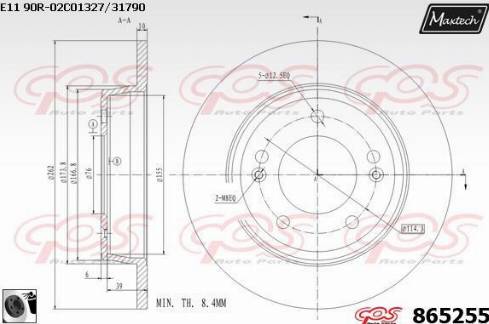 Maxtech 865255.0060 - Disque de frein cwaw.fr