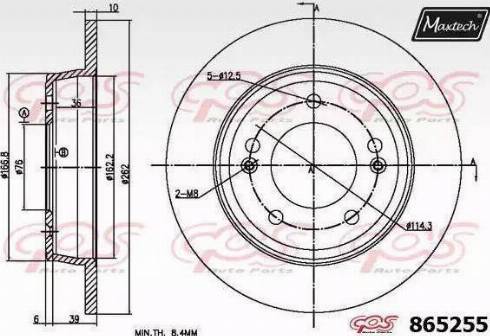 Maxtech 865255.0000 - Disque de frein cwaw.fr