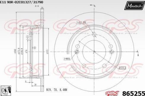 Maxtech 865255.0080 - Disque de frein cwaw.fr