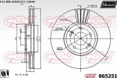 Maxtech 865251.0060 - Disque de frein cwaw.fr