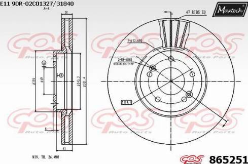 Maxtech 865251.0000 - Disque de frein cwaw.fr