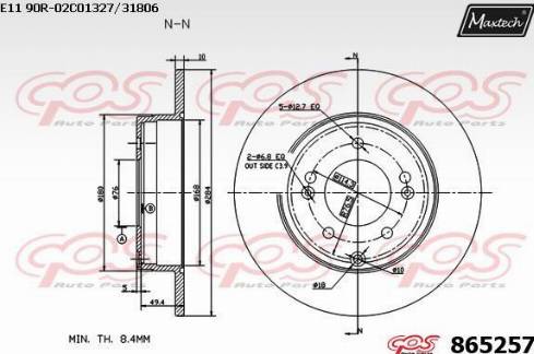 Maxtech 865257.0000 - Disque de frein cwaw.fr