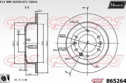 Maxtech 865264.0060 - Disque de frein cwaw.fr