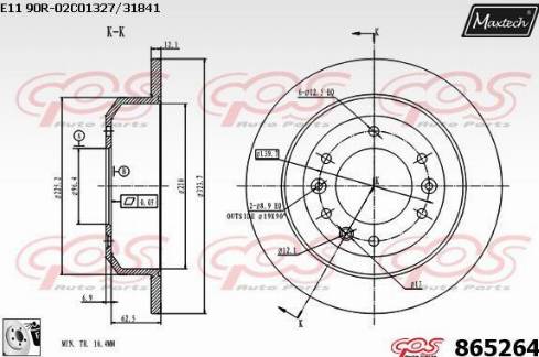 Maxtech 865264.0080 - Disque de frein cwaw.fr