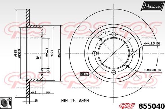 Maxtech 865264 - Disque de frein cwaw.fr