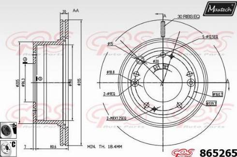 Maxtech 865265.6060 - Disque de frein cwaw.fr