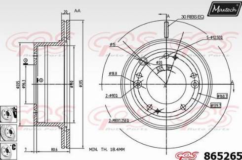 Maxtech 865265.6880 - Disque de frein cwaw.fr