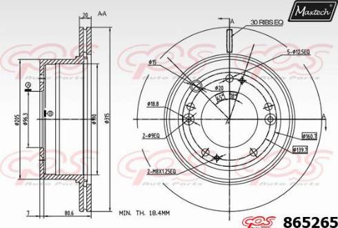 Maxtech 865265.0000 - Disque de frein cwaw.fr