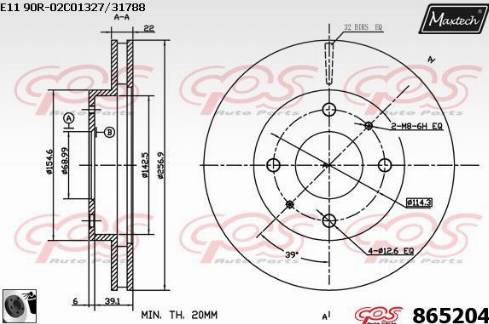 Maxtech 865204.0060 - Disque de frein cwaw.fr