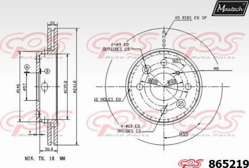 Maxtech 865219.0000 - Disque de frein cwaw.fr