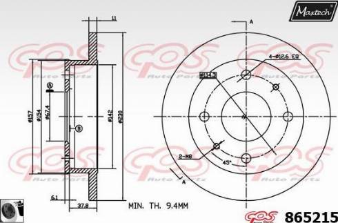 Maxtech 865215.0060 - Disque de frein cwaw.fr