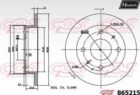 Maxtech 865215.0000 - Disque de frein cwaw.fr