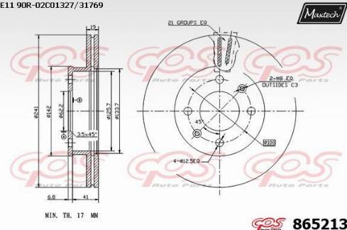 Maxtech 865213.0000 - Disque de frein cwaw.fr