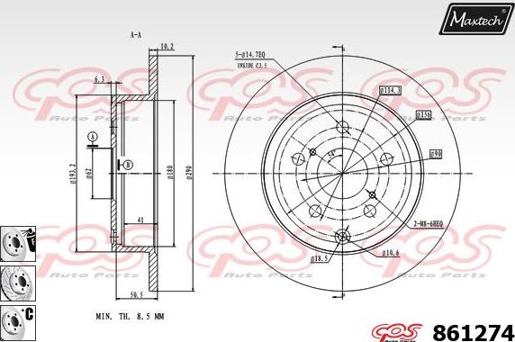 Maxtech 865284 - Disque de frein cwaw.fr