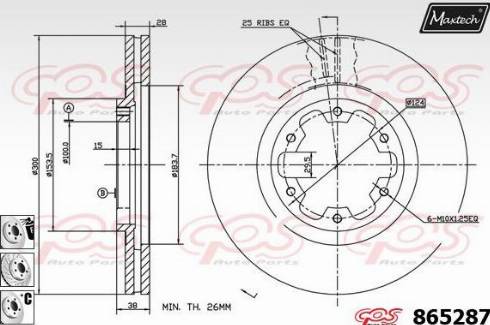 Maxtech 865287.6880 - Disque de frein cwaw.fr