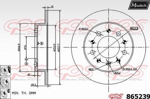 Maxtech 865239.6980 - Disque de frein cwaw.fr