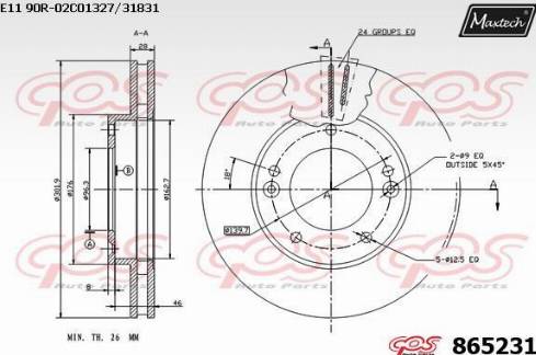 Maxtech 865231.0000 - Disque de frein cwaw.fr