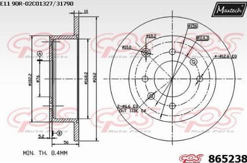 Maxtech 865238.0000 - Disque de frein cwaw.fr