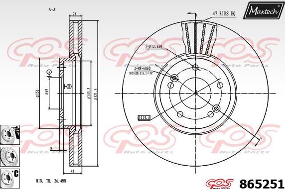 Maxtech 865238 - Disque de frein cwaw.fr