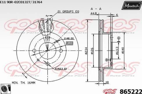 Maxtech 865222.0060 - Disque de frein cwaw.fr