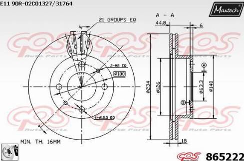 Maxtech 865222.0080 - Disque de frein cwaw.fr