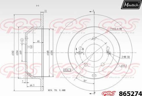 Maxtech 865274.0000 - Disque de frein cwaw.fr