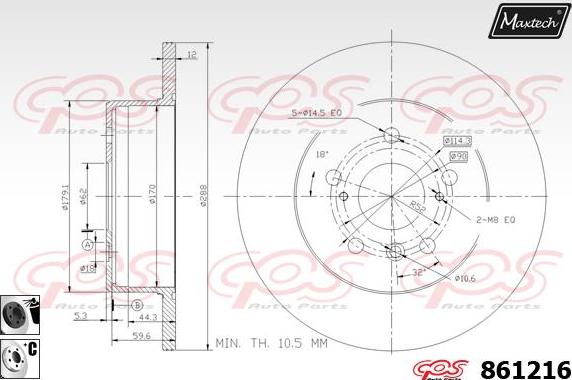 Maxtech 865274 - Disque de frein cwaw.fr