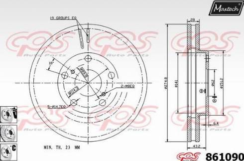 Maxtech 861090.6880 - Disque de frein cwaw.fr