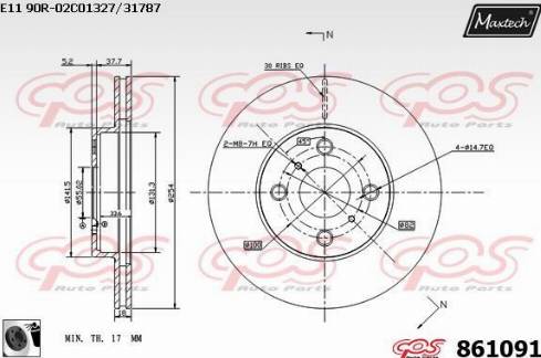 Maxtech 861091.0060 - Disque de frein cwaw.fr