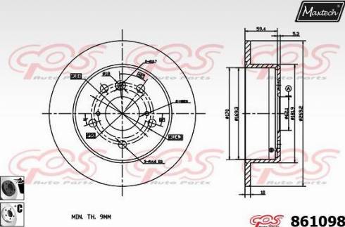 Maxtech 861098.6060 - Disque de frein cwaw.fr