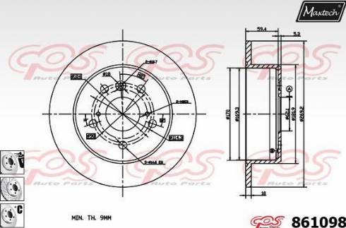 Maxtech 861098.6880 - Disque de frein cwaw.fr