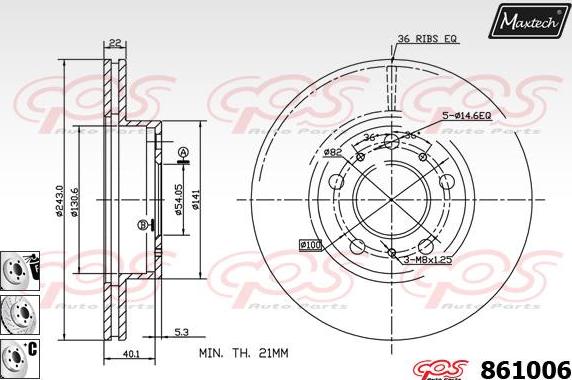 Maxtech 861098 - Disque de frein cwaw.fr