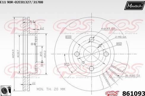 Maxtech 861093.0060 - Disque de frein cwaw.fr