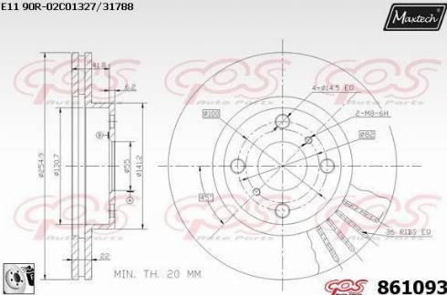 Maxtech 861093.0080 - Disque de frein cwaw.fr