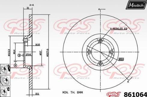 Maxtech 861064.6980 - Disque de frein cwaw.fr