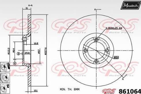 Maxtech 861064.6880 - Disque de frein cwaw.fr