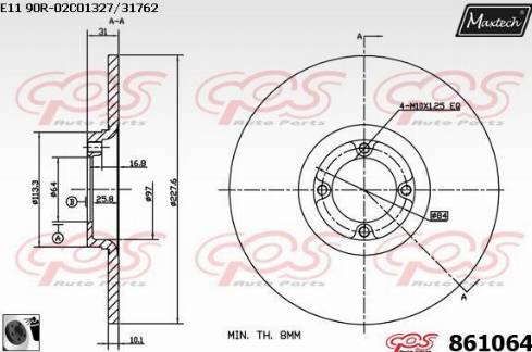 Maxtech 861064.0060 - Disque de frein cwaw.fr