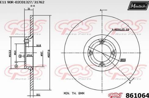 Maxtech 861064.0000 - Disque de frein cwaw.fr