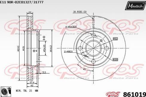 Maxtech 861019.0060 - Disque de frein cwaw.fr