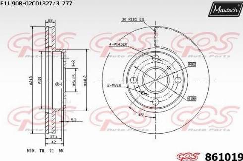 Maxtech 861019.0000 - Disque de frein cwaw.fr