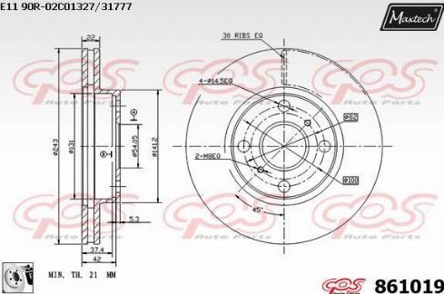 Maxtech 861019.0080 - Disque de frein cwaw.fr