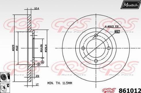 Maxtech 861012.6060 - Disque de frein cwaw.fr