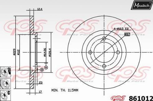 Maxtech 861012.6880 - Disque de frein cwaw.fr