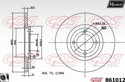 Maxtech 861012.0060 - Disque de frein cwaw.fr