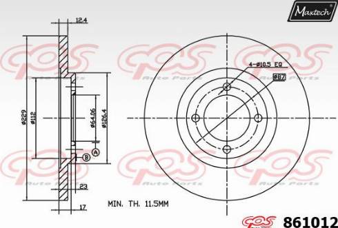 Maxtech 861012.0000 - Disque de frein cwaw.fr