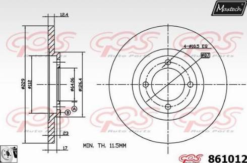 Maxtech 861012.0080 - Disque de frein cwaw.fr